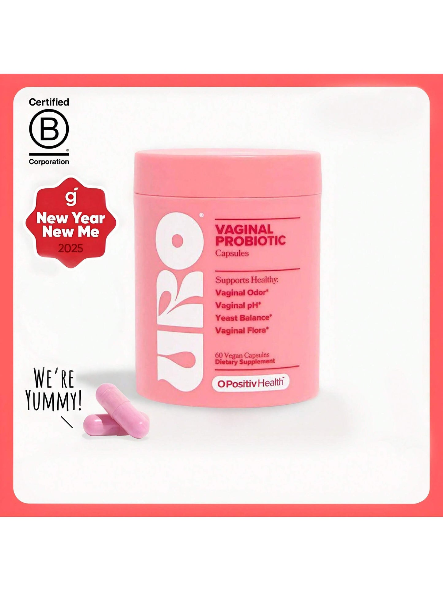 URO Vaginal Probiotic Capsules — Feminine pH, Flora & Healthy Vaginal Odor Support