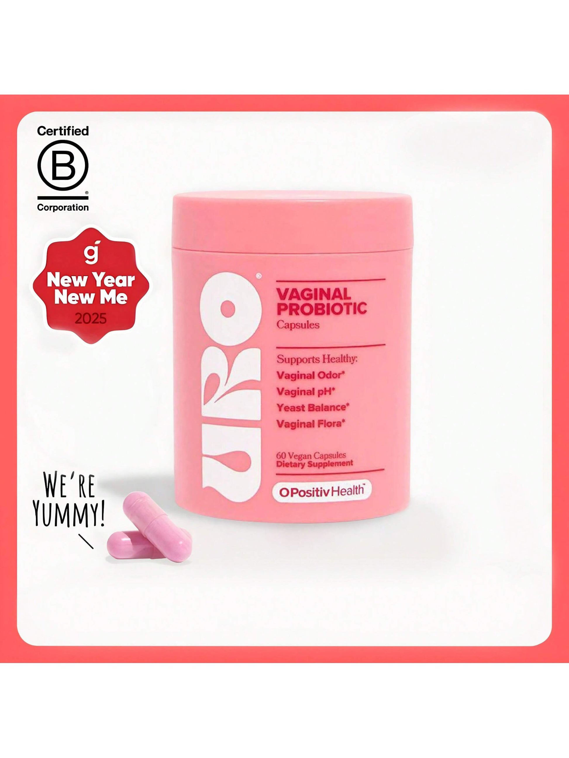 URO Vaginal Probiotic Capsules — Feminine pH, Flora & Healthy Vaginal Odor Support