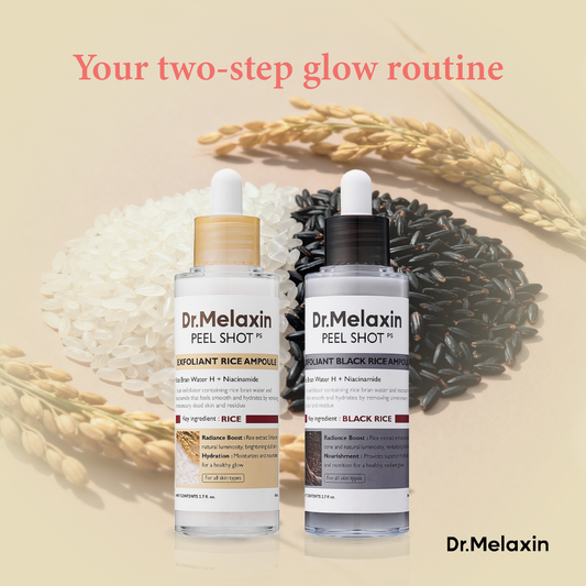 Dr. Melaxin Rice Peel Shot • Exfoliating Rice Serum Ampoules for Glow
